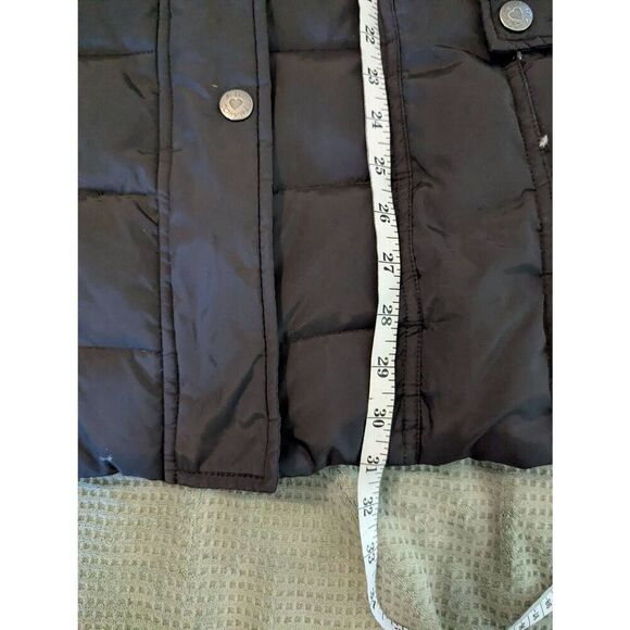 Betsey Johnson Women's xs Black Down Filled Feathers Quilted Puffer Jacket Hoode - Picture 5 of 7
